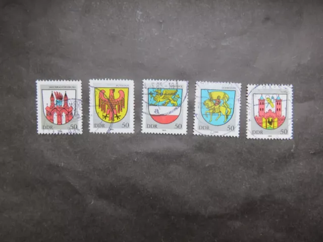 DDR 1985 Mi-Nr. DD 2934 - 2938 Städtewappen City Arms Komplettsatz gestempelt
