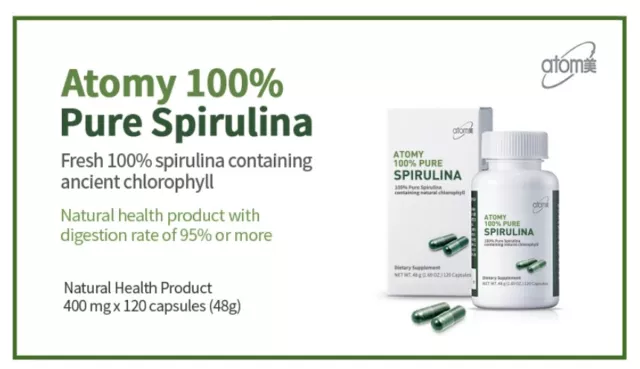 ATOMY 100% Pure Spirulina containing natural chlorophyll 400mg X120 Capsules 3