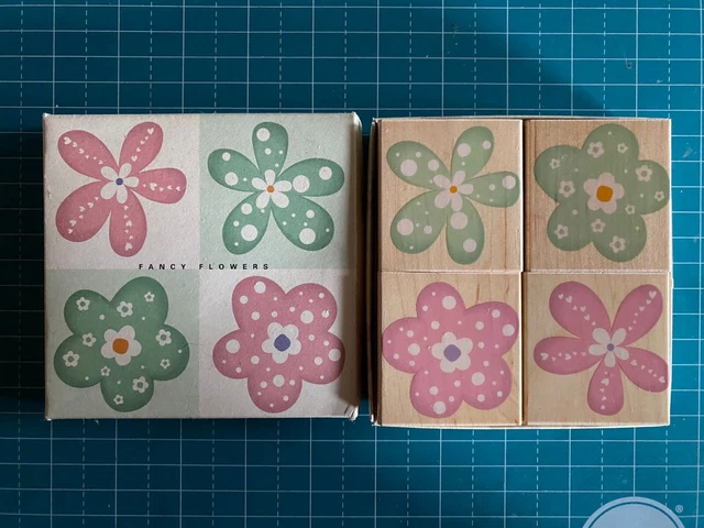 Holzstempel 4xBlumen Fancy Flowers von Hero Arts