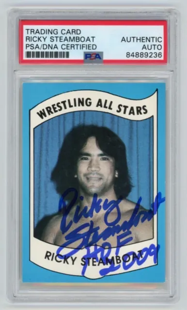 RICKY STEAMBOAT HOF 2009 Signed 1982 Wrestling All-Stars ROOKIE Card 11 PSA AUTO