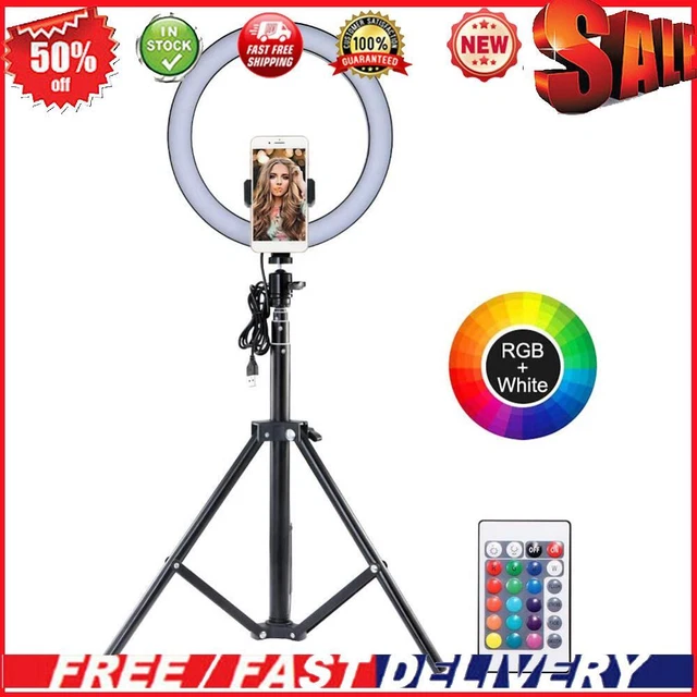 10 Inch Ring Light RGB Circle Fill Light for Makeup Live Streaming