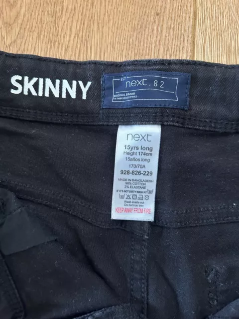 Boys Age 15 Black Skinny jeans From Next 3