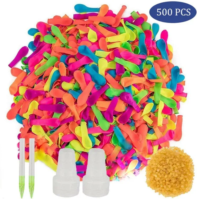 500 pcs Water Balloons Refill Kit, 2 refill pipe, 500 bands, 2 fill Nozzle