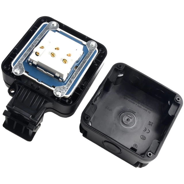 Panneau Interrupteur étanche 12-24V 72x40mm - Noir, Universel Pour Voiture, Bateau, Camping-car