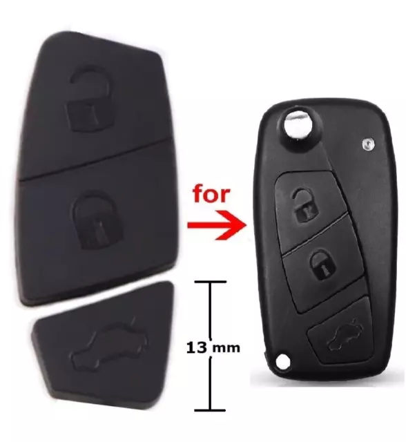 Fiat Key Fob 3 Button Rubber Pad Replacement for Punto Ducato Iveco Panda Remote