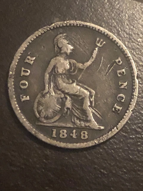 Great Britain - Historical Qv Silver 4 Pence, 1848/6, Km# 731.1, Sp # 3913