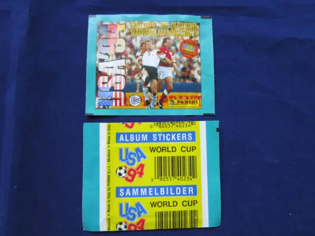 Panini WM WK WC 1994 USA 94, dt./German, packet/Tüte/bustina, white back, RARE
