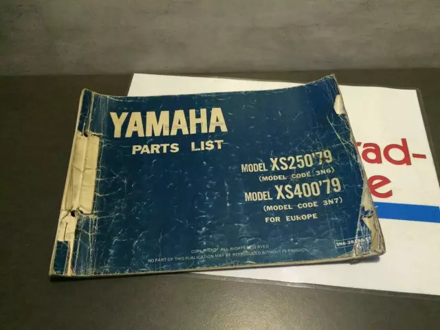 Yamaha XS 250 400 79 Ersatzteilkatalog Ersatzteilliste Handbuch part list B2224