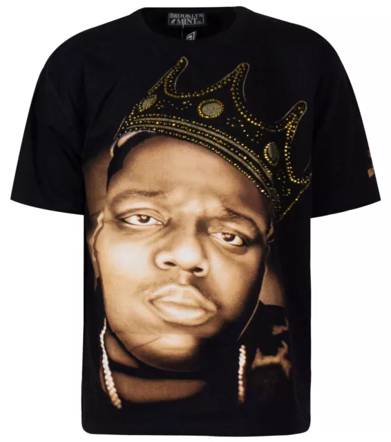 Notorious BIG Biggie Smalls T-Shirt Shirt Crown Rhinestones Bling  XL 2XL 3XL