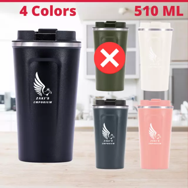 Insulated Coffee Mug Cup Travel Stainless Steel Flask Vacuum Thermos Leak proof