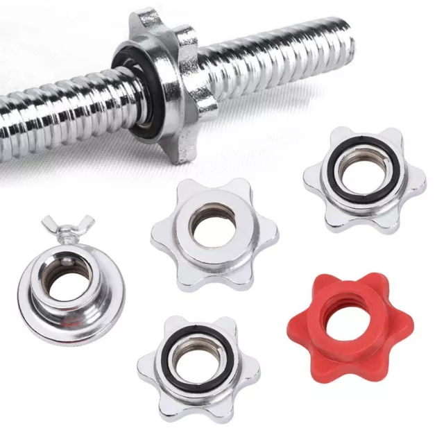 Weight Dumbbell Spinlock Collars Spin Lock Screw Check Nut Barbell Bar Clips