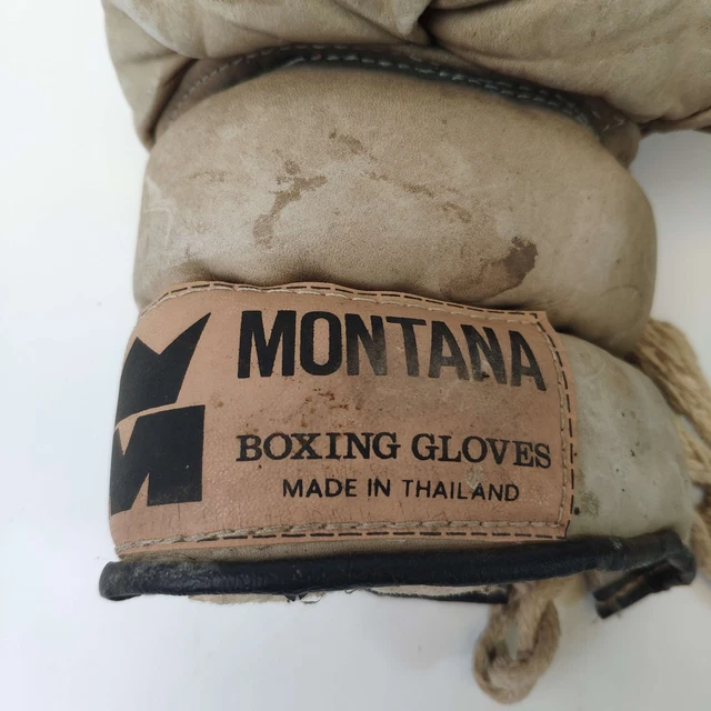 PAIRE DE GANTS DE BOXE ancienne en cuir MONTANA 3