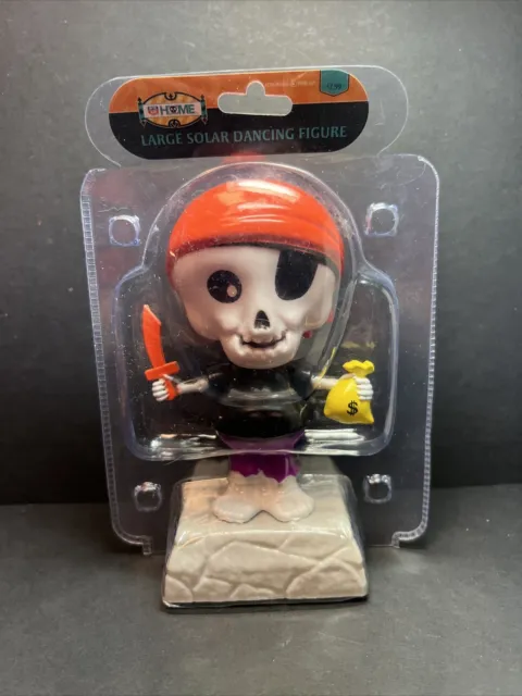 Solar Powered Dancing Toy Bobblehead New Halloween  PIRATE Skeleton Booty