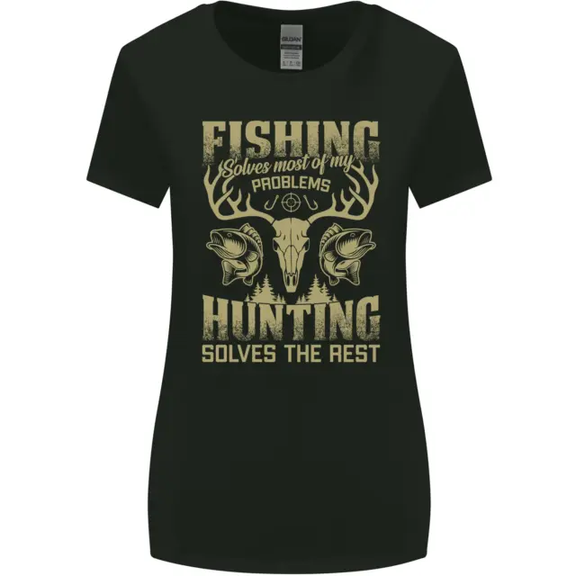 T-shirt da donna Fishing & Hunting Fisherman Hunter taglio più largo