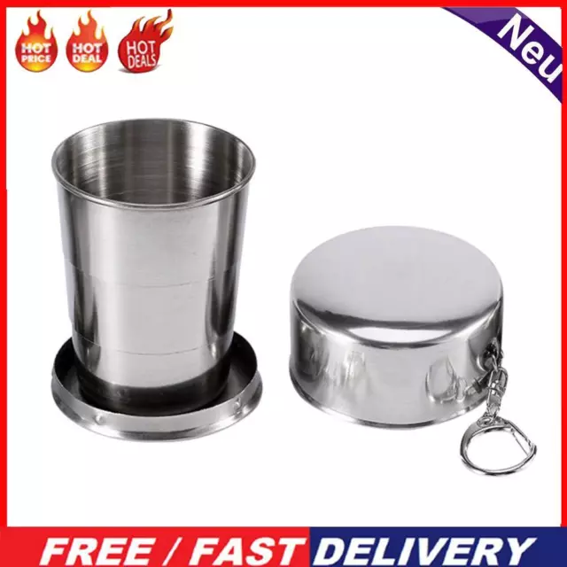 Stainless Steel Foldable Cup Outdoor Camping Travel Portable Teacup (150ml)