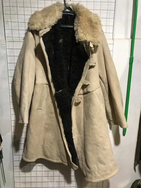 Original USSR Army Winter Sheepskin Coat Bekesha TULUP Shearling Jacket Size 50