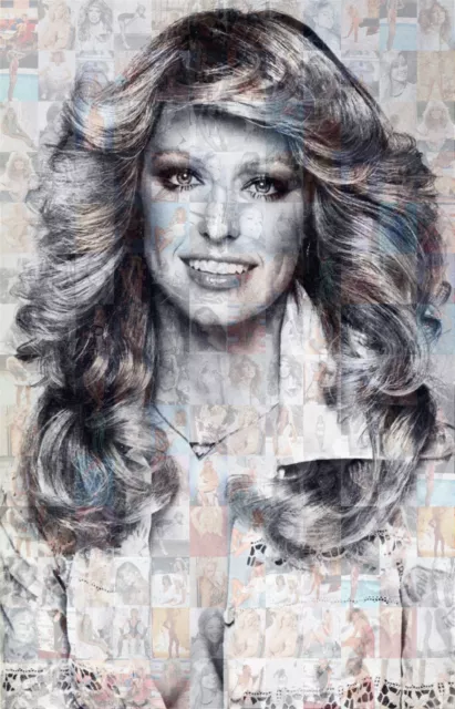 FARRAH FAWCETT 2015 photo mosaic cm. 31x42 poster with a lot of pics A