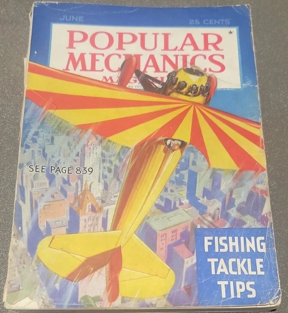 POPULAR MECHANICS MAGAZINE June 1936 Airplane Flying Harley Davidson