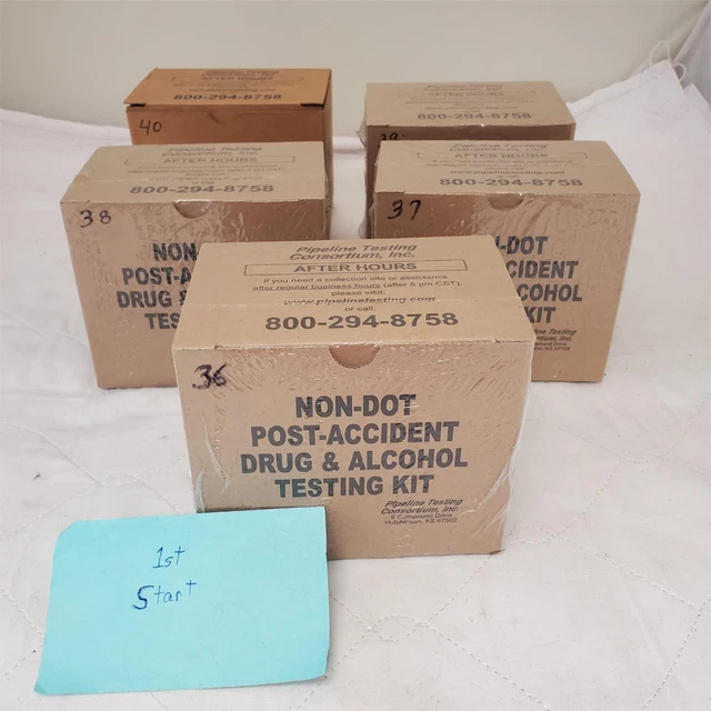 Kit de prueba de drogas y alcohol sin puntos después de accidente lote de 5