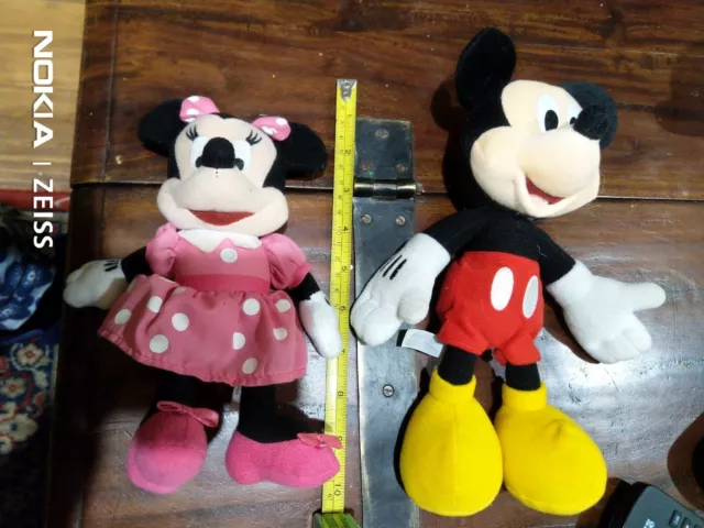 2x DISNEY Mickey Mouse & Friends SOFT TOYS Plush MICKEY &  MINNIE Lot