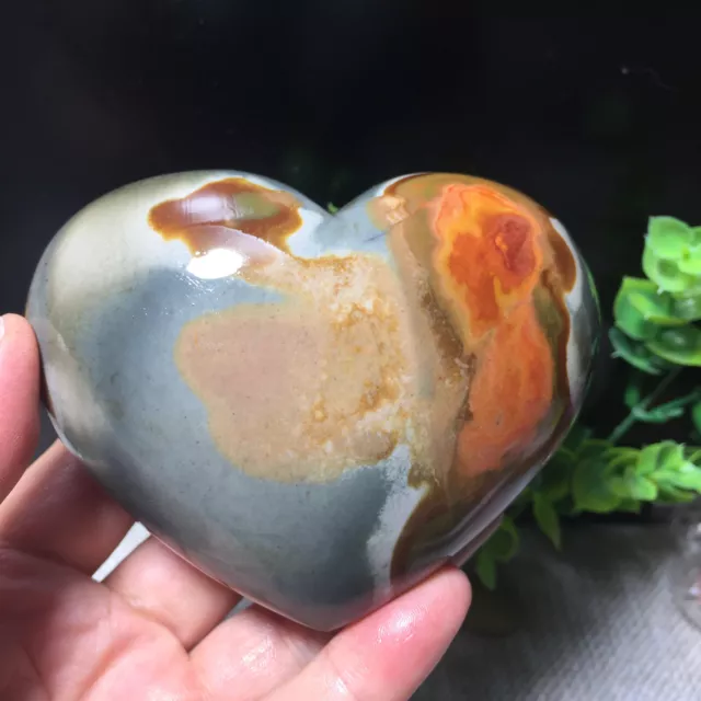 459g Natural Ocean Jasper heart Rock Quartz Crystal Reiki Stone Healing 203
