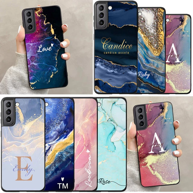 Custom Case For Samsung Galaxy A14 A53 A13 A34 Marble Personalized Phone Cover