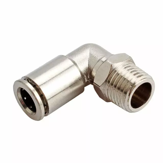 Brass BPL Push to Connect Air Fittings Elbow 3/8" Tube OD x 1/2"NPT Male Adapter