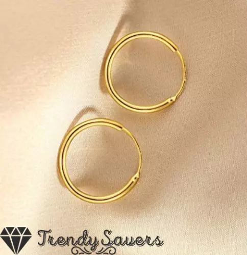 2CM Hypoallergenic 14K Gold Filled Thick Small Huggie Endless Hoop Earrings 20MM