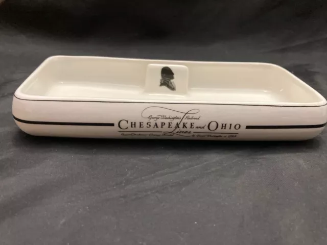 George Washington's Railroad C&O Chesapeake & Ohio Lines Buffalo China Ashtray