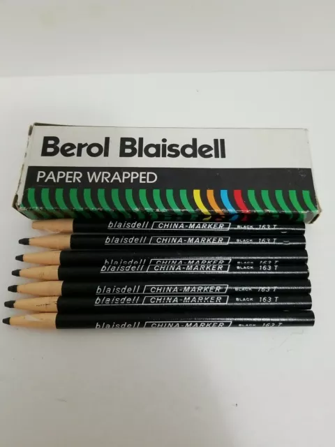 Vintage BEROL BLAISDELL Paper Wrapped China Markers / Grease