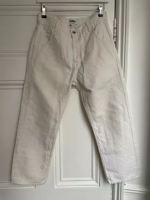 Ymc Yoou Must Create Womens Jean Trouser Cottom Linen White Like Apc Folk