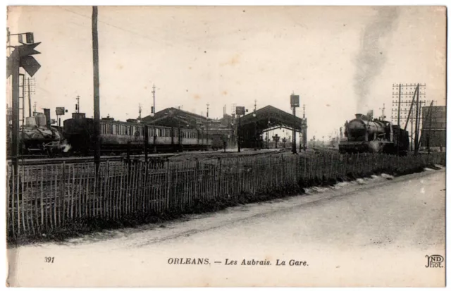 CPA 45 - ORLEANS (Loiret) - 391. Les Aubrais. La Gare (passage du train)