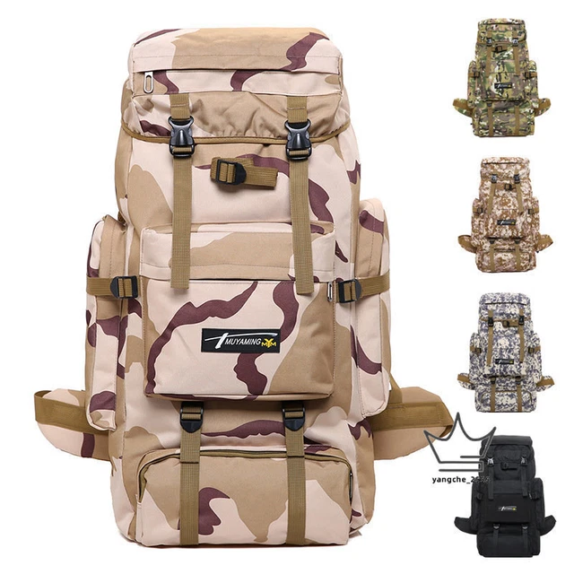 70L Outdoor Tactical Hiking Pack Camo Backpack MOLLE Men Large Capacity Travel