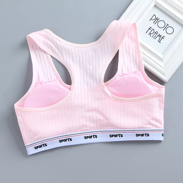 Reggiseno da 3 confezioni in cotone morbido per bambini con cuscinetti imbottiti top tagliati età 12-14 anni 2