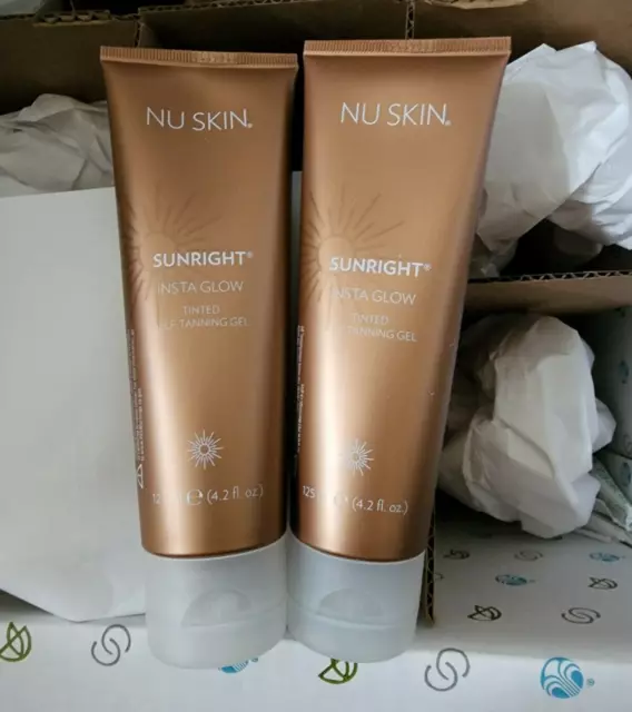 2 PACK  Nu Skin NuSkin Sunright INSTA GLOW Self Tanning Gel Lotion NEW STOCK NEW