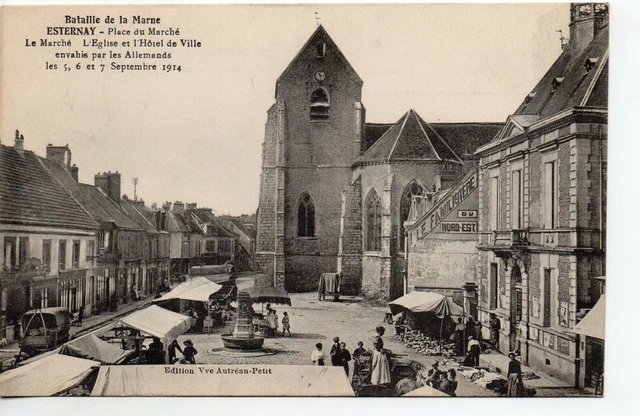 ESTERNAY - Marne - CPA 51 - le Marché - place du marché - l'église
