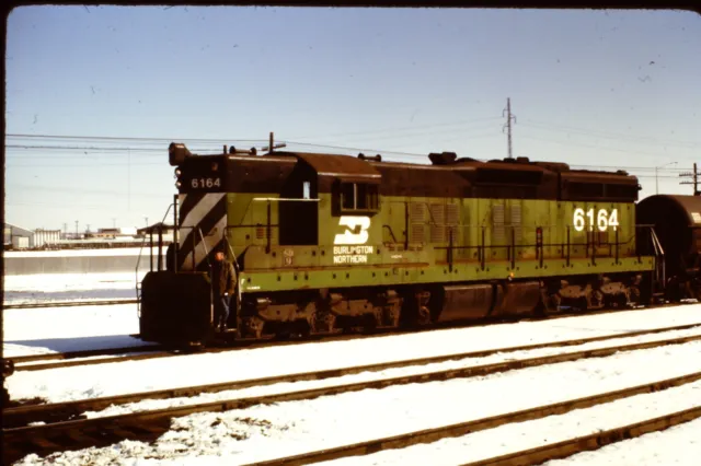 Original Kodachrome Railroad Slide Burlington Northern BN SD9 6164