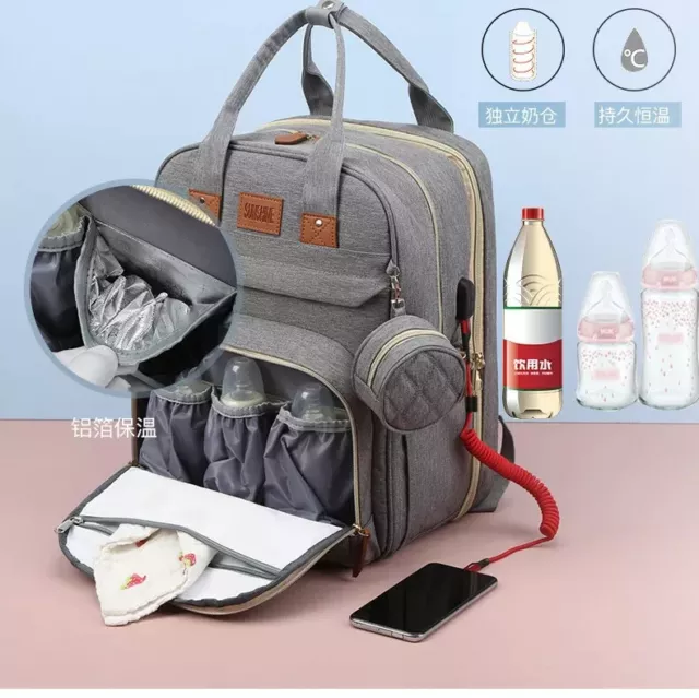 Foldable Diaper Bag Baby Bed Portable Bassinet Crib Backpack Travel/Sleep 3