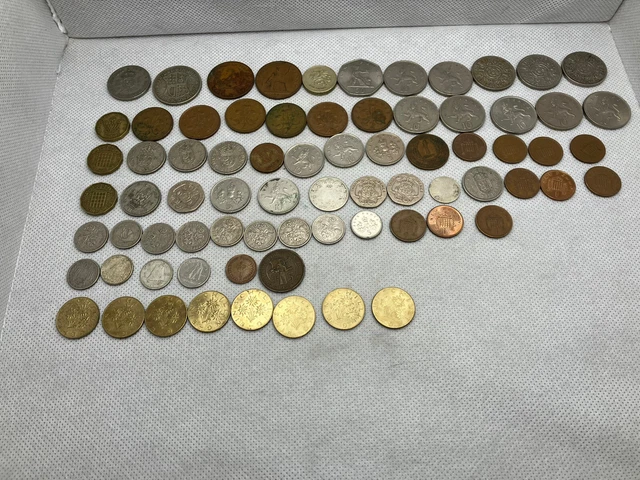 Vintage British coin lot mixed denomination Edd,George, Elizabeth. 1922-1980