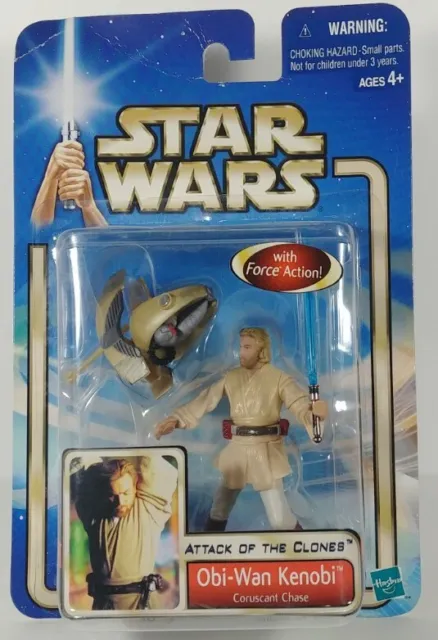 2002 Hasbro Star Wars Attack of the Clones Obi Wan Kenobi Figure MOC