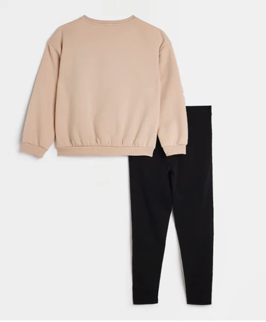 BNWT 5-6 years River Island GIRLS BEIGE BLACK BOW SWEATSHIRT LEGGINGS SET 3