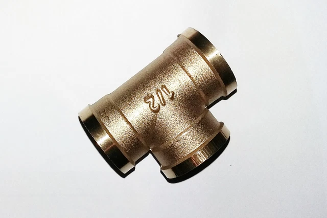 T-TEE 1/2" BSP ottone uguale da donna a donna connettore acqua aria carburante gas