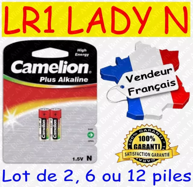 Piles Alcaline 1,5V : LR1 LADY E90 4001 N GP910A ( disponible par 2 6 ou 12 )