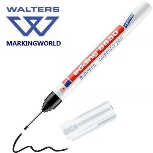 Edding 8850 Black Carpenter Marker Pen | Fine 2cm Long Nib | Mark Drill Holes