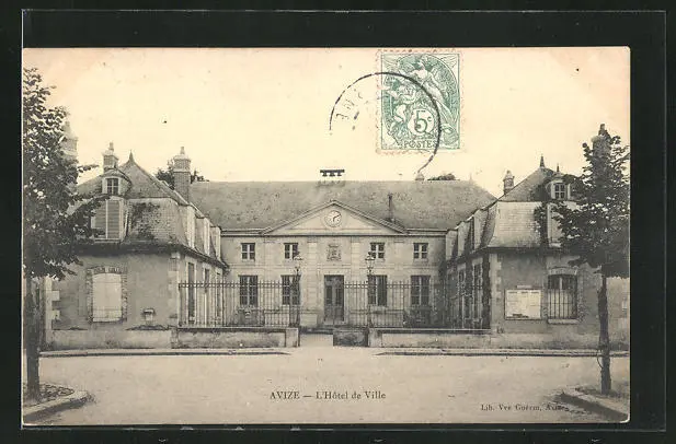 CPA Avize, L´Hôtel de Ville, vue de la rue avec Hôtel de Ville 1906