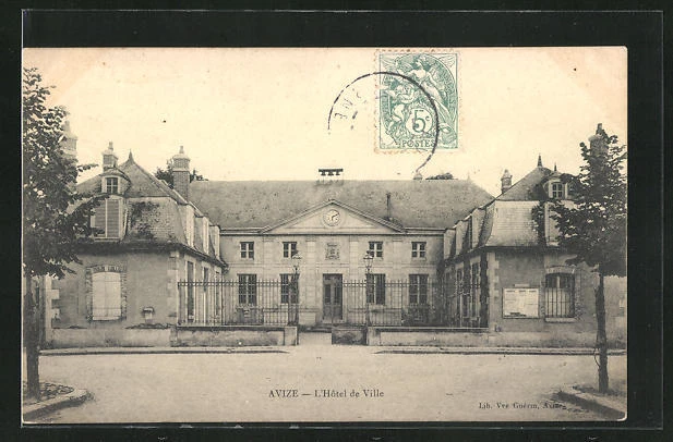 CPA Avize, L´Hôtel de Ville, vue de la rue avec Hôtel de Ville 1906