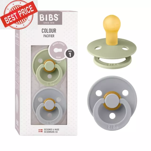 BIBS Colour Schnuller 2Er-Pack, Bpa-Frei, Kirschform Nippel. Naturkautschuk/Late