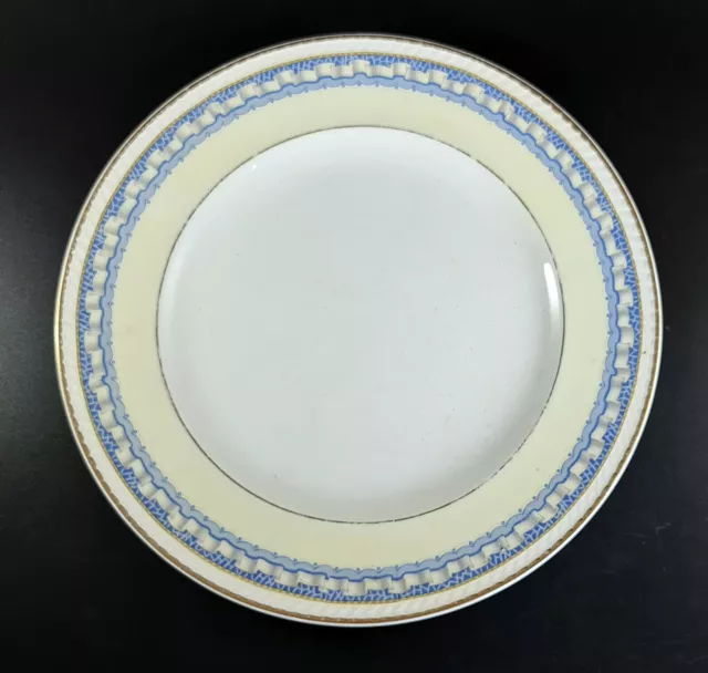 Portland Pottery COBRIDGE Regal Works Staffordshire Blue Edge Design 25cm