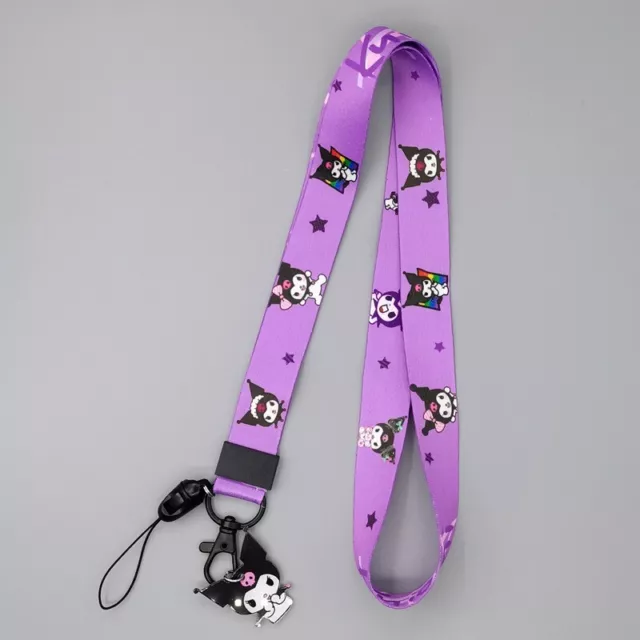 Japanese Cartoon Sanrio Kuromi  Lanyard Car Key/ID Card Holder/Phone Strap