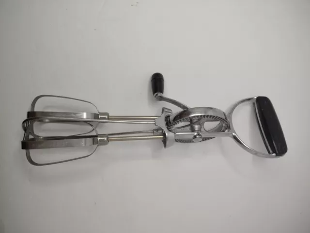 Vintage ECKO Rotary Whip Mixer/Egg Beater USA Black handle stainless steel
